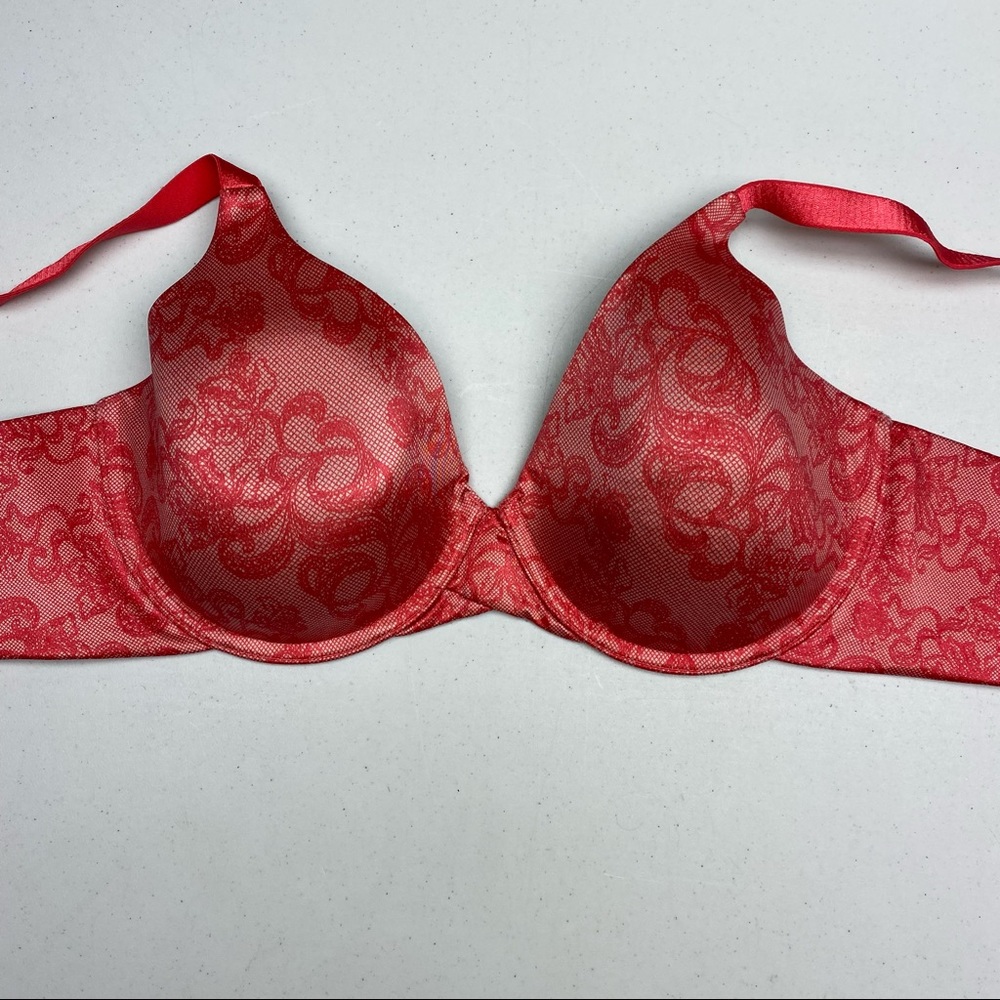 Lilyette by Maidenform RED/CREM Full Coverage, 38C. *P1033
